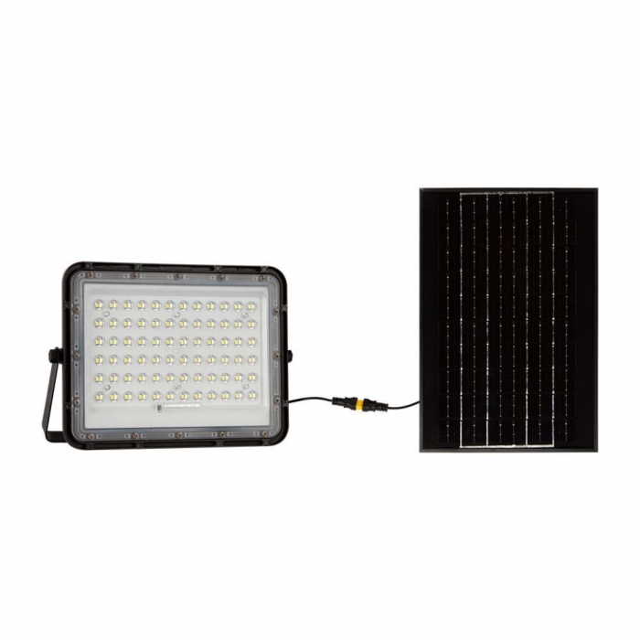 Faro LED con Telecomando e Pannello Solare Batteria sostituibile Cavo da 3m Colore Nero