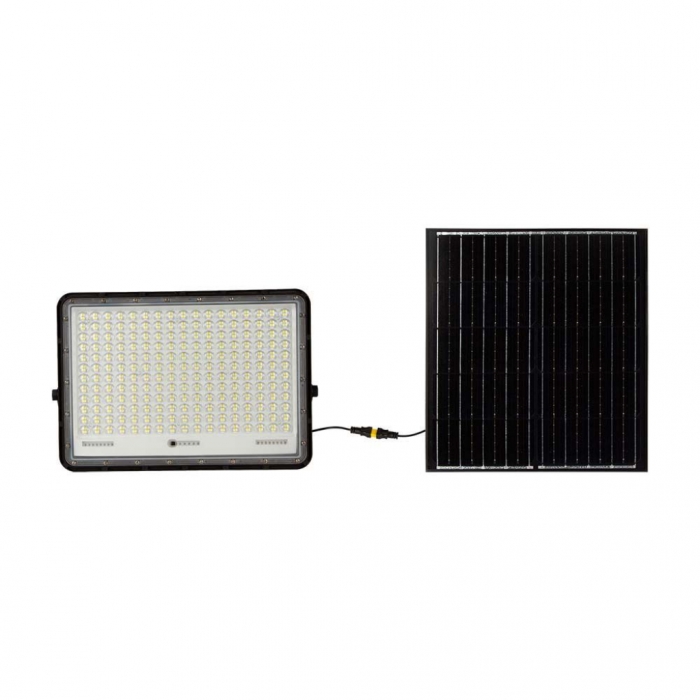 LED Solar Floodlight Replaceable Battery 3m Wire Black Body