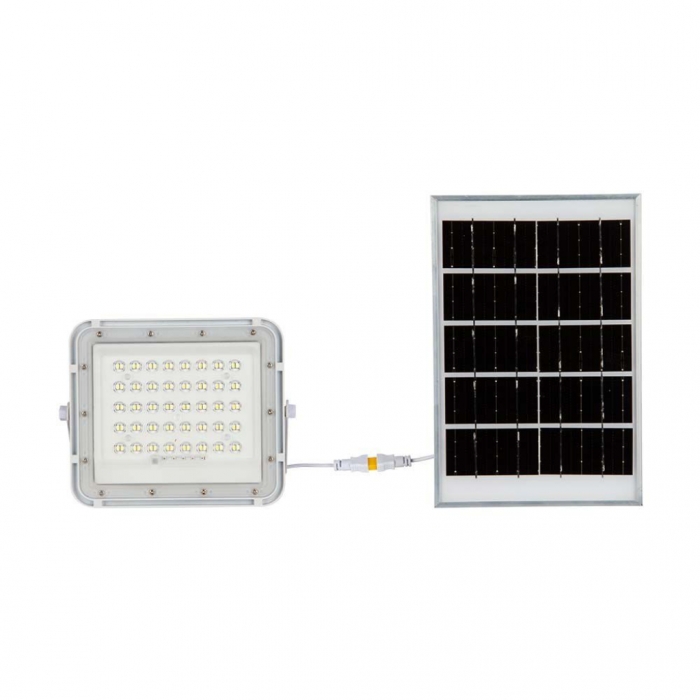 Faro LED con Telecomando e Pannello Solare 10W Batteria sostituibile Cavo da 3m Colore Bianco 