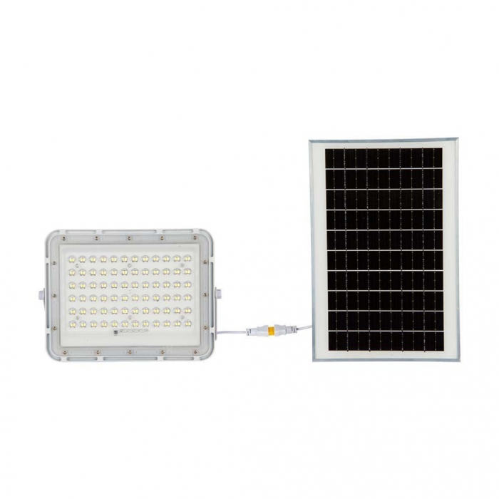  Faro LED con Telecomando e Pannello Solare 15W Batteria sostituibile Cavo da 3m Colore Bianco