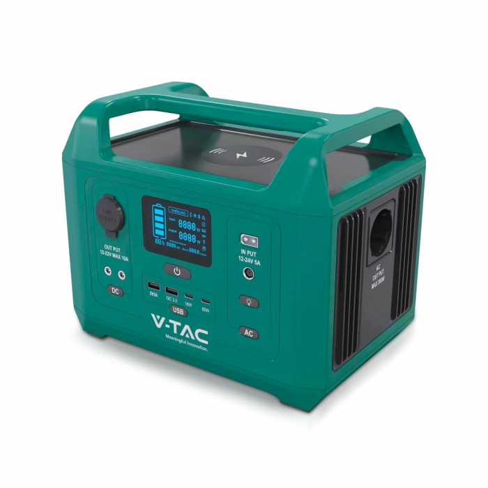  Power Station Portatile con Batteria di Accumulo LiFePO4 288Wh AC:220V 300W (Max. 500W) con Prese EU Ricaricabile con Alimentatore o Pannello Solare Fotovoltaico Portatile