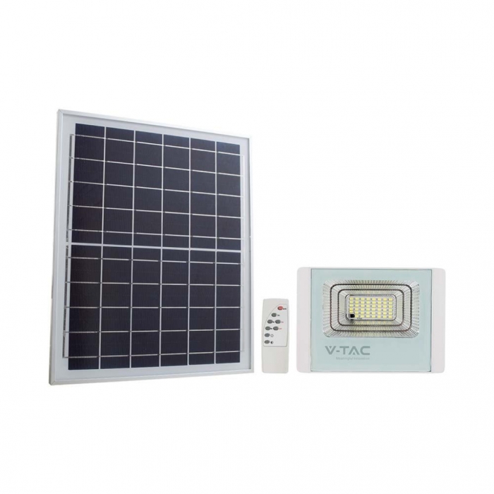 Faro LED con Telecomando e Pannello Solare 12W Colore Bianco 