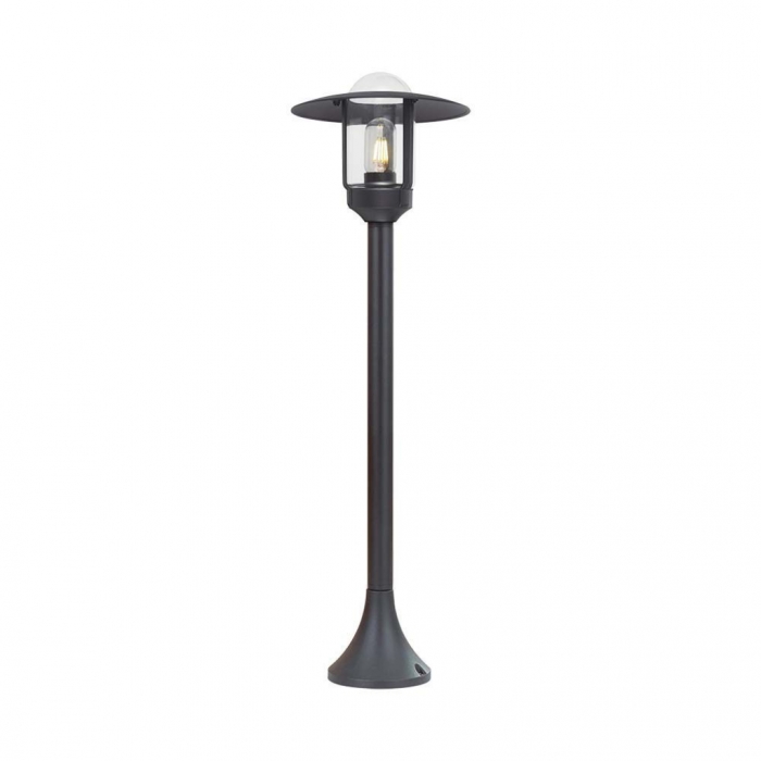 Lampione LED da Giardino con Portalampada a Lanterna E27 Colore Nero Opaco h: 97.5cm IP44