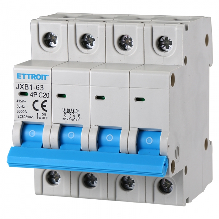 Interruttore Magnetotermico 4P 20A 380V 6KA