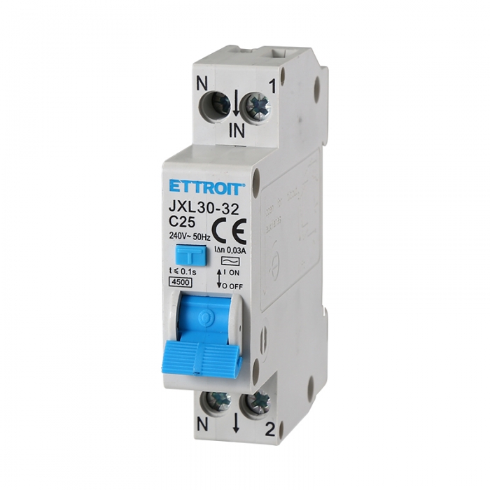 Magnetotermico Differenziale 1P+N 25A 30mA 220V-4.5KA
