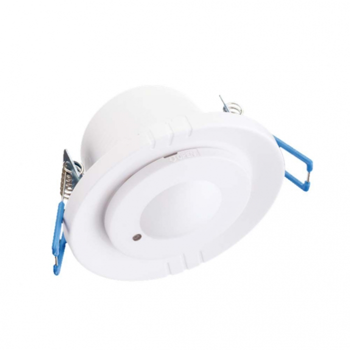 Sensore di Movimento a Microonde 360° Orientabile Montaggio a Incasso Colore Bianco                                                                                                                                                                            