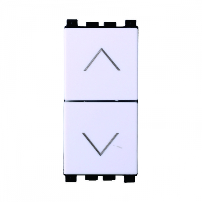 PULSANTE DOPPIO INTERBLOCCO SALISCENDI BIANCO