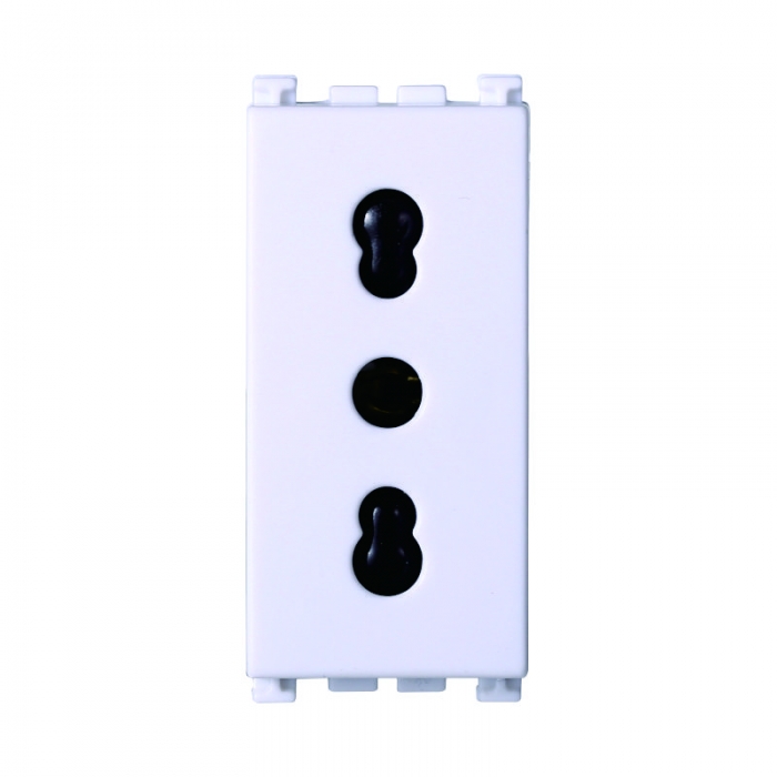 PRESA BIPASSO 2+T 16A BIANCO