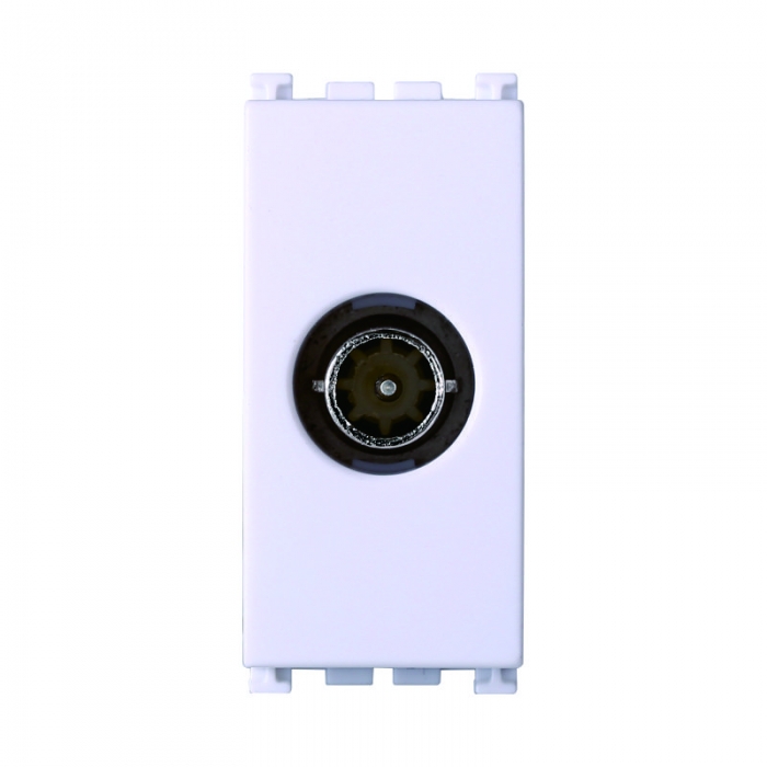 CONNETTORE TV MASCHIO PASSANTE BIANCO