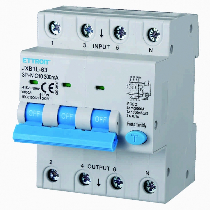 Magnetotermico Differenziale 3P+N 10A 300mA 380V-6KA