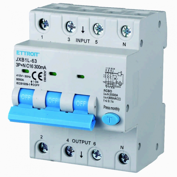 Magnetotermico Differenziale 3P+N 16A 300mA 380V-6KA