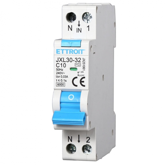Magnetotermico Differenziale 1P+N 10A 30mA 220V-6KA