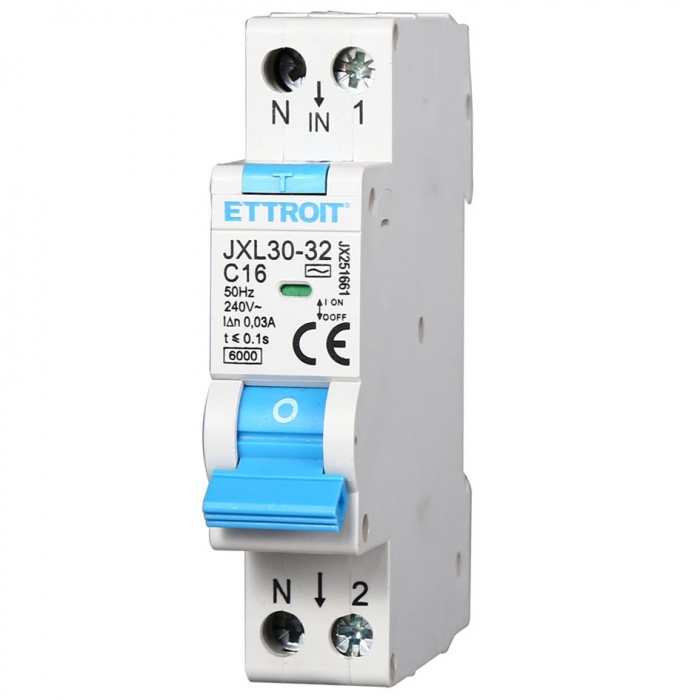 Magnetotermico Differenziale 1P+N 16A 30mA 220V-6KA