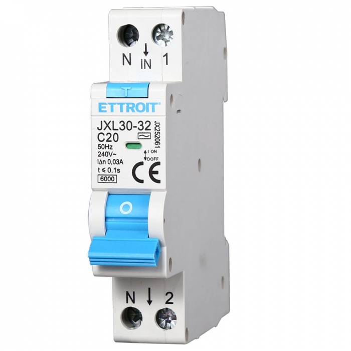 Magnetotermico Differenziale 1P+N 20A 30mA 220V-6KA
