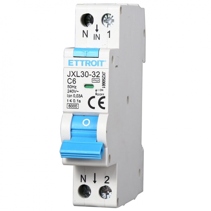 Magnetotermico Differenziale 1P+N 6A 30mA 220V-6KA