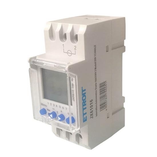 Interruttore Astronomico Orario 16A/230V 2 Moduli DIN 1CANALE