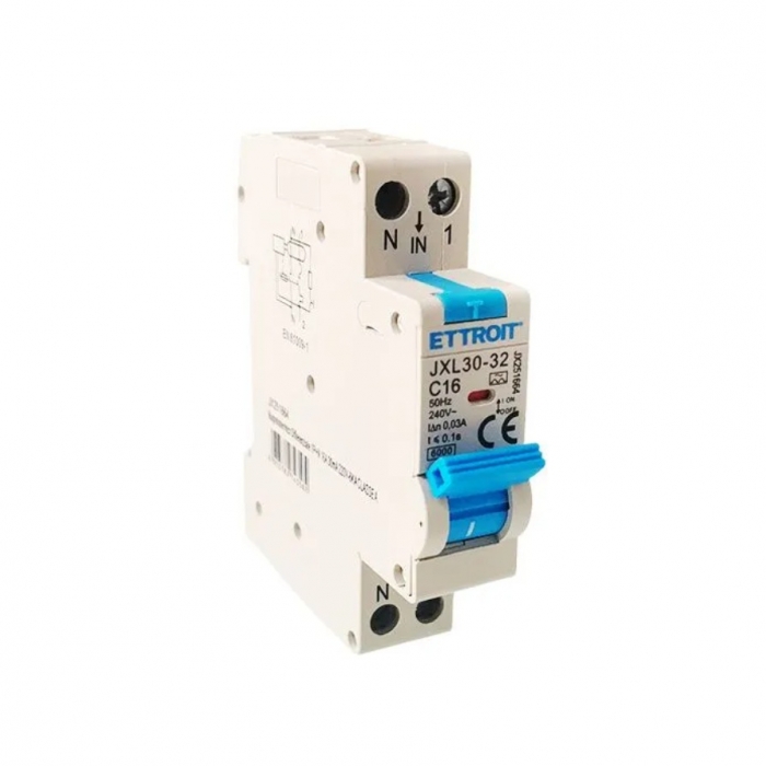 Magnetotermico Differenziale 1P+N 16A 30mA 220V-6KA CLASSE A