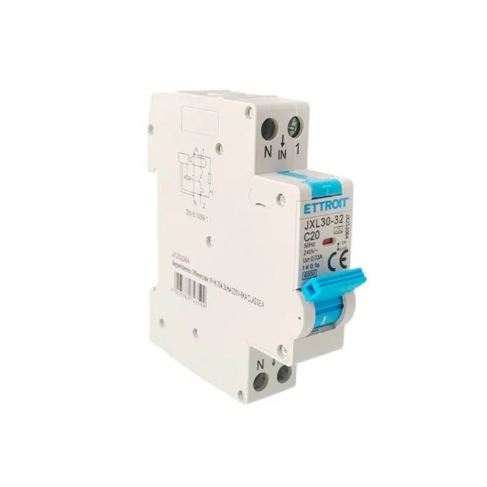 Magnetotermico Differenziale 1P+N 20A 30mA 220V-6KA CLASSE A