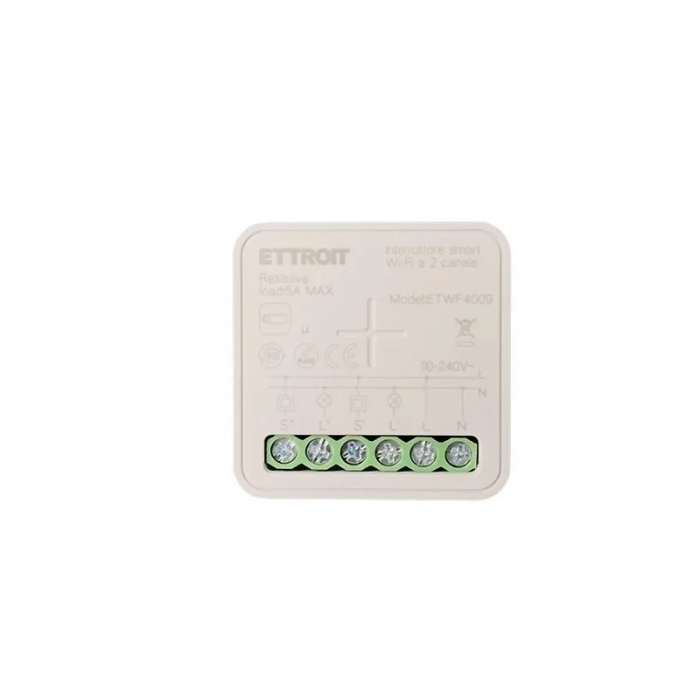 Micromodulo Interruttore intelligente Smart WiFi 2 Canali per controllo luci/elettrodomestici 110-240V max 10A Tuya 