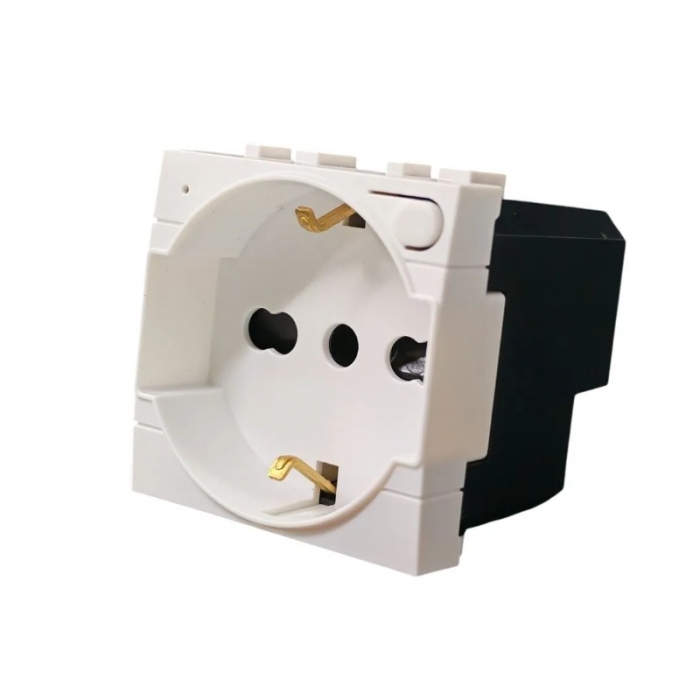 Presa Schuko Italiana wifi smart con meter 16A BIANCO da incasso su serie civile