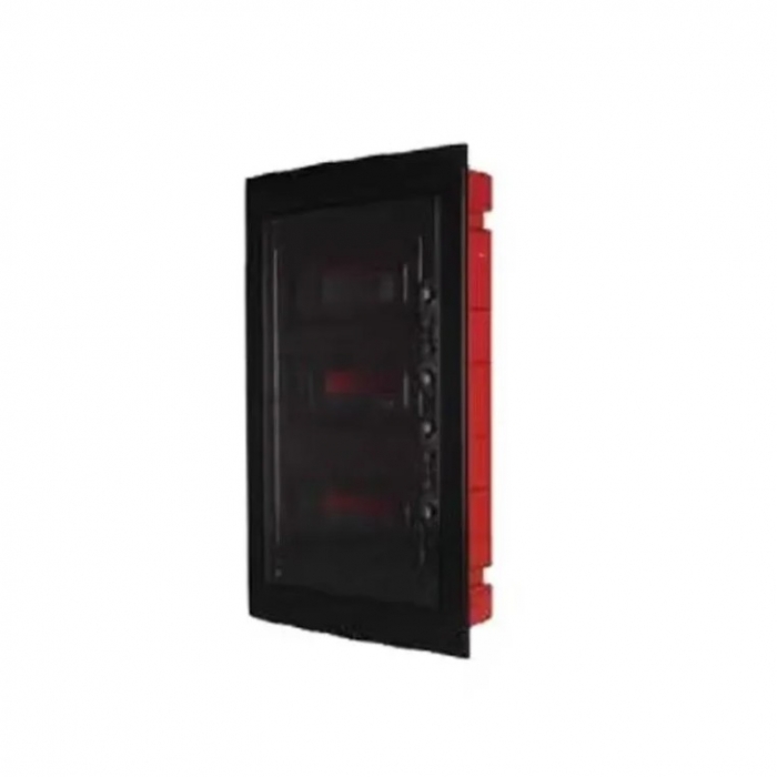 Centralino incasso 24M (12x2)IP40 / Nero - Portello trasparente Fumè