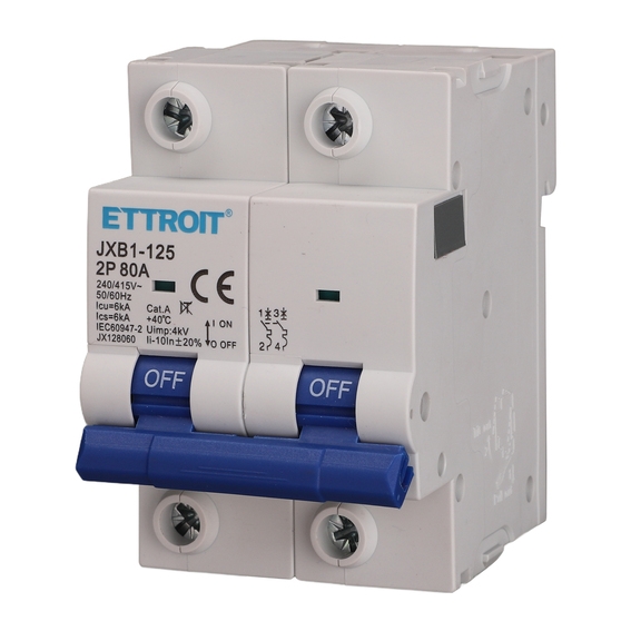 Interruttore Magnetotermico 2P 80A 220V 6KA