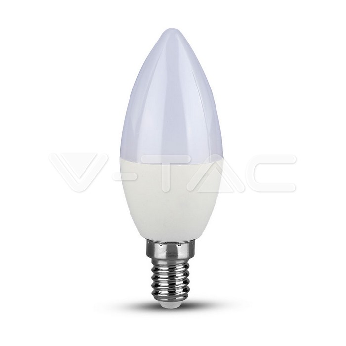 LED Bulb - SAMSUNG CHIP 5.5W E14 Plastic Dimmerabile Candle 4000K
