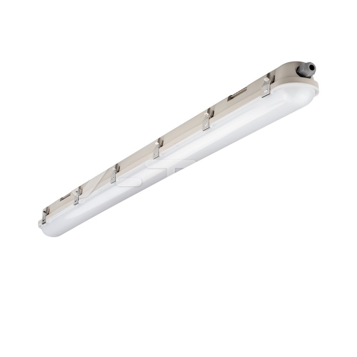 LED Waterproof Fitting M-SERIES 1200mm 36W 6400K Emergency Kit PC/PC SS Clip 120LM/W