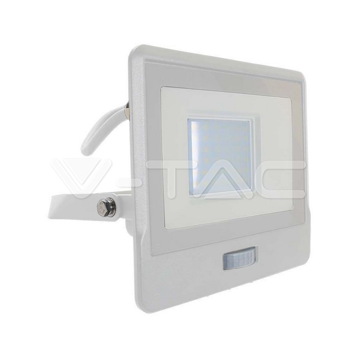 30W LED PIR Sensor Floodlight SAMSUNG CHIP White Body 3000K 1M Cable