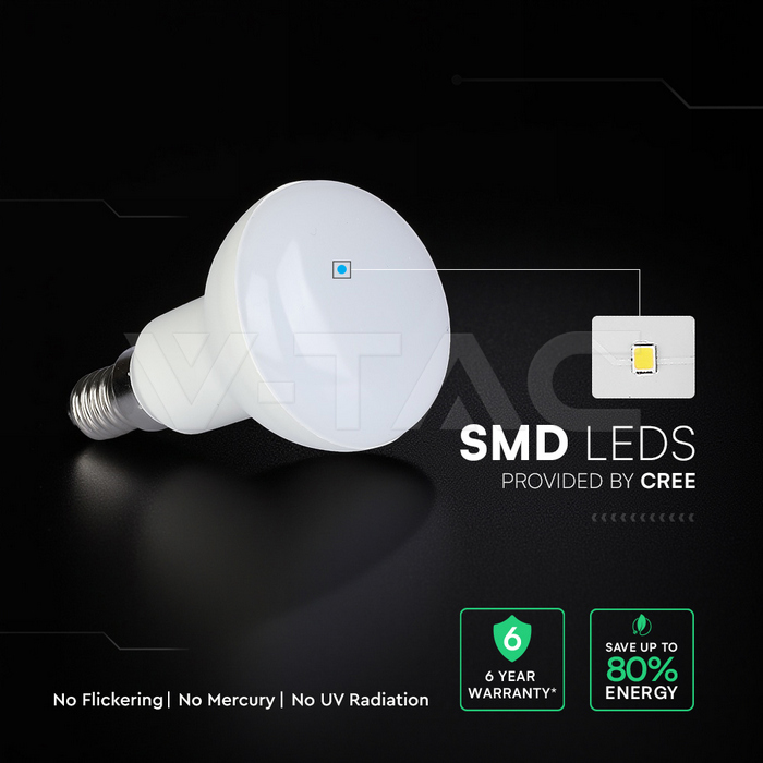 4.8W LED Bulb E14 R50 CREE CHIP 6500K img 2
