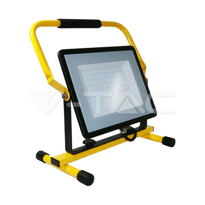 100W LED Floodlight SMD SAMSUNG CHIP G2 Black Body 4000K Hand Stand 3m Wire EU Plug