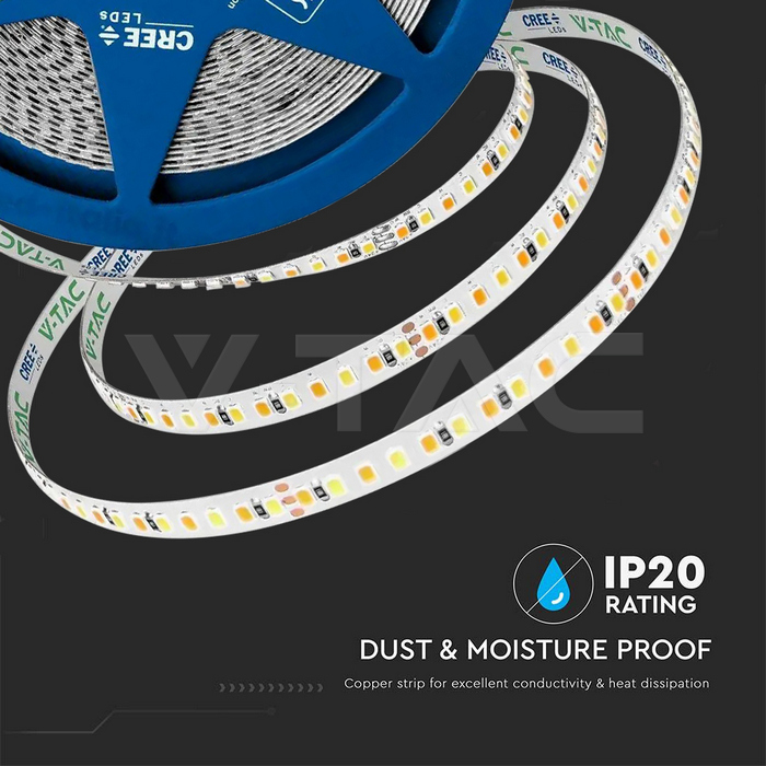 12W LED Stip Light CREE CHIP 4000K IP20 24V 8MM DOUBLE PCB img 4