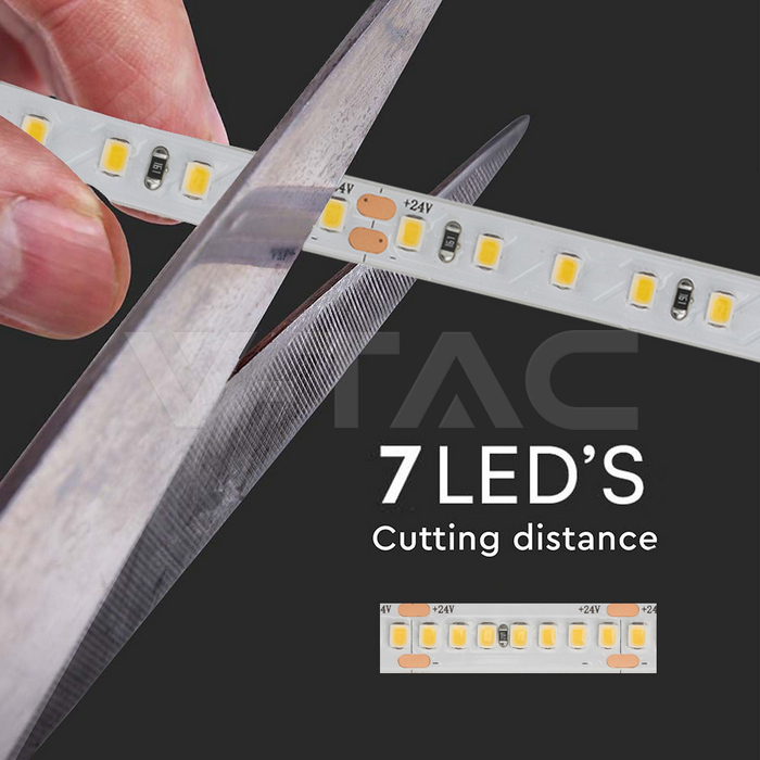 12W LED Stip Light CREE CHIP 4000K IP20 24V 8MM DOUBLE PCB img 5