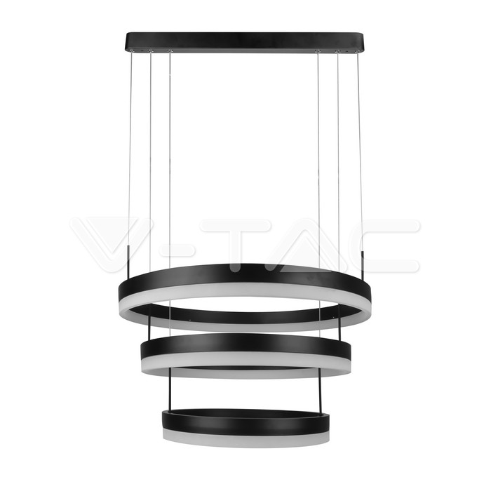 92W Soft Light Chandelier Dimmable Black 3000K