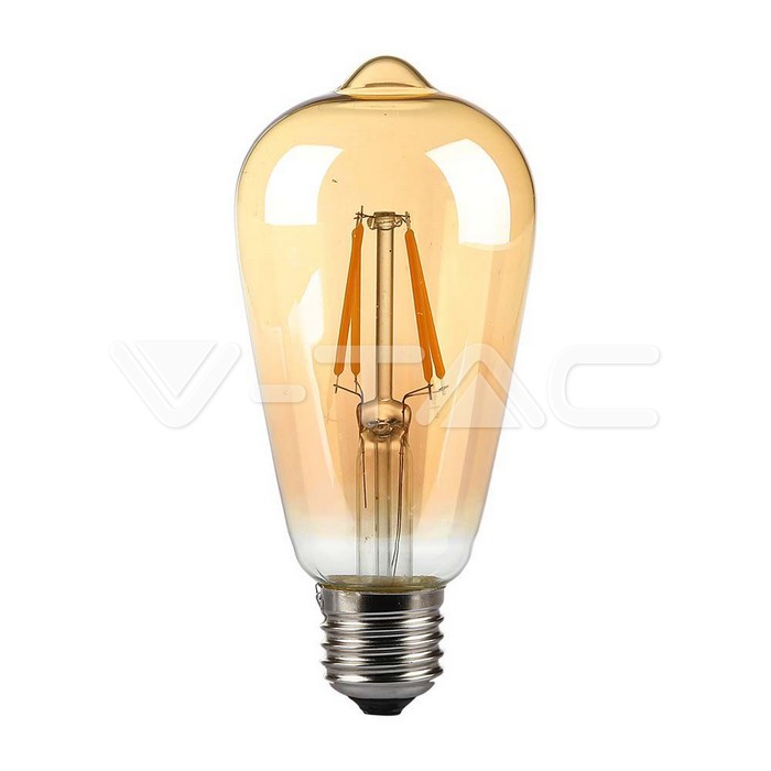 4W Filament E27 ST64 Amber Cover 2200K