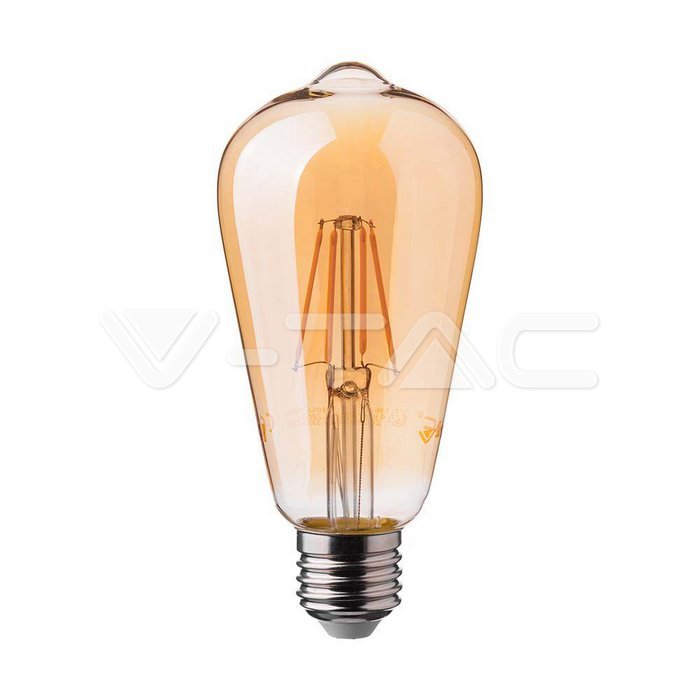 LED - 6W Filament E27 ST64 Amber Cover 2200K
