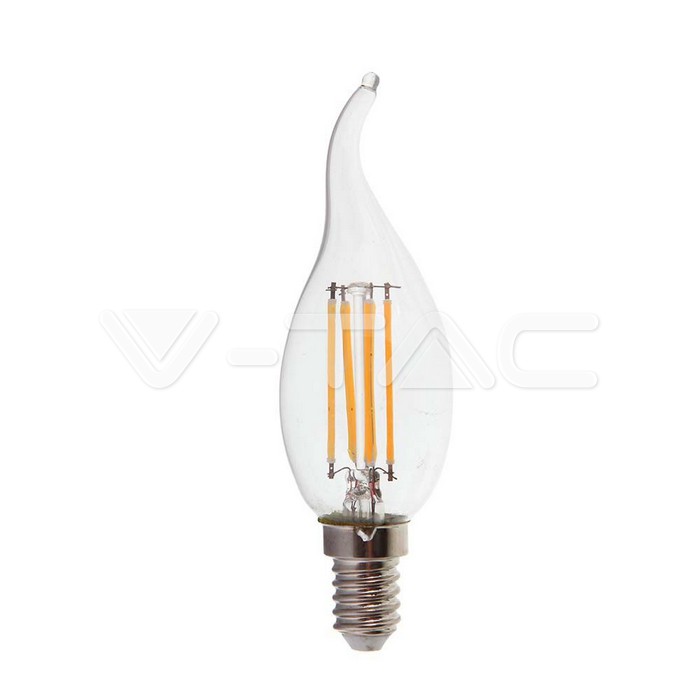 4W Filament E14 Clear Cover Candle Flame 4000K