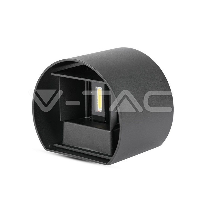 6W Wall Lamp With Bridglux Chip Black Body Round IP65 3000K