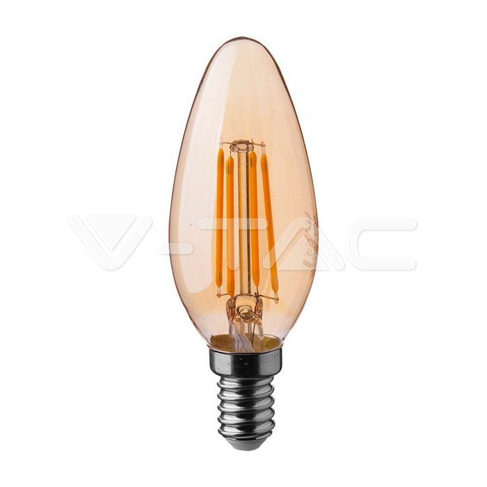 4W Filament E14 Amber Cover Candle Bulb 2200K