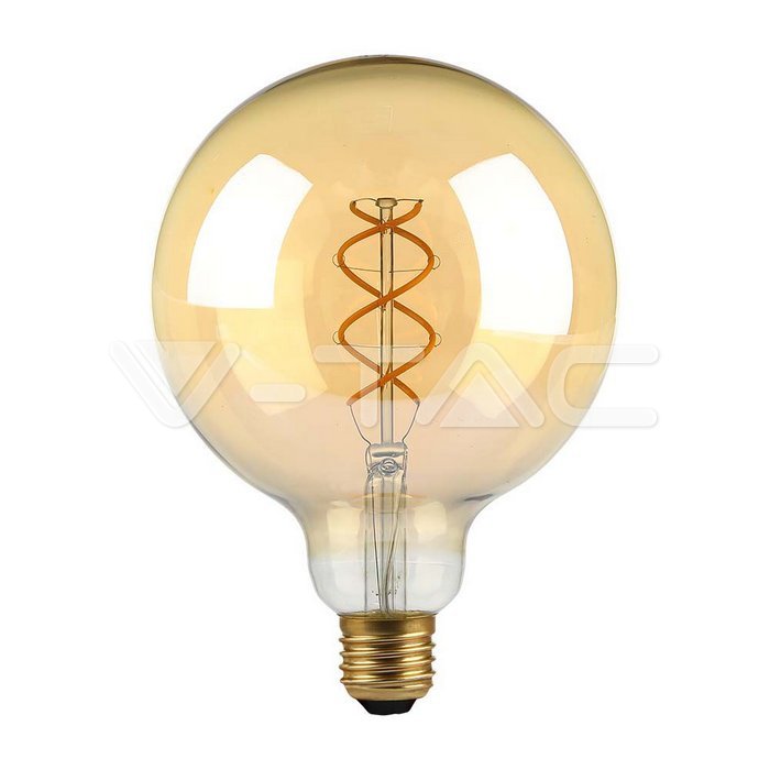 LED - 5W Filament E27 G125 Amber Glass 1800K