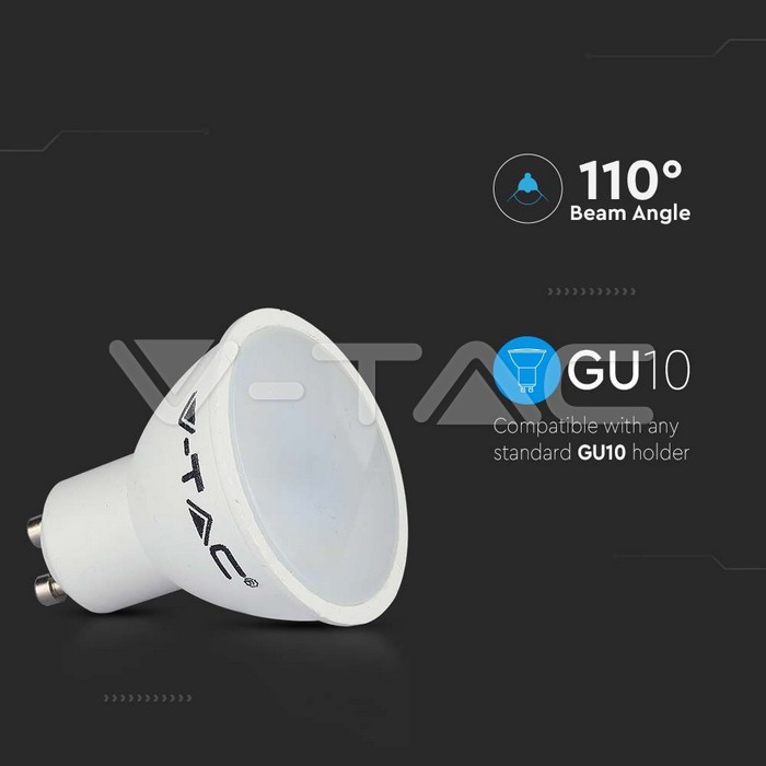 LED Spotlight - 4.5W GU10 SMD White Plastic Milky Cover 6400K 3PCS/PACK img 4