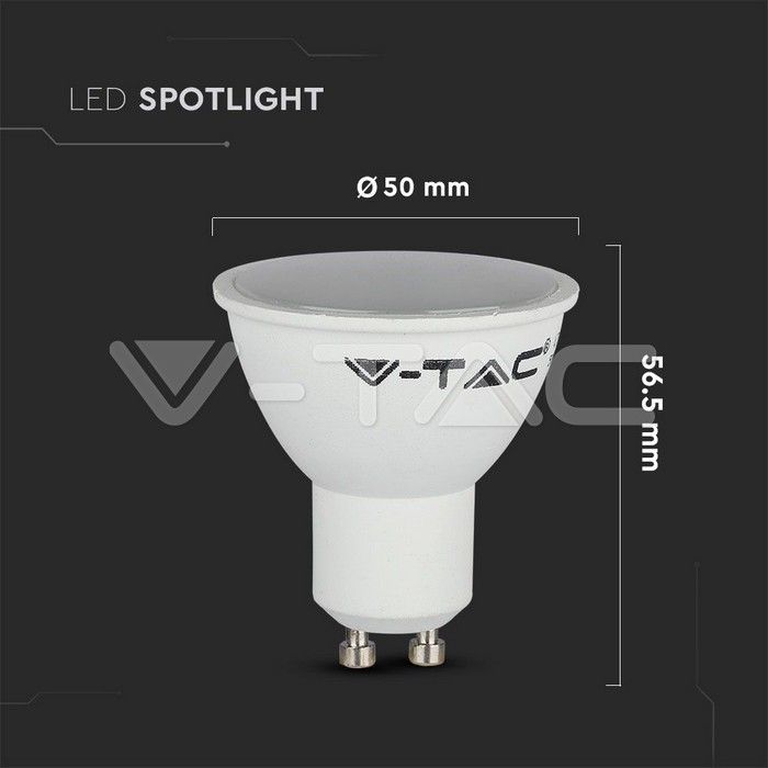 LED Spotlight - 4.5W GU10 SMD White Plastic Milky Cover 6400K 3PCS/PACK img 5