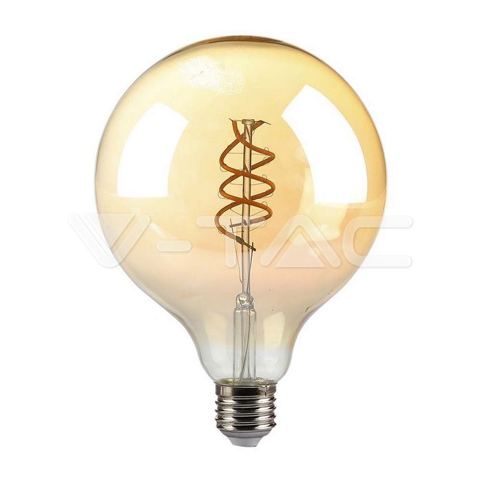 LED - 6W Filament E27 G125 Amber Glass 1800K