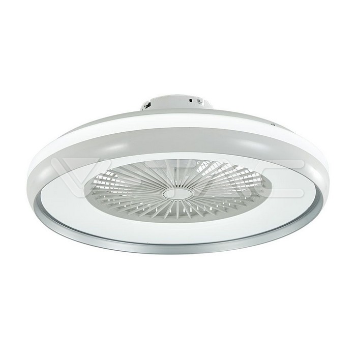 Ventilatore LED da Soffitto a Scatola con Motore a Corrente Alternata da 45W e Telecomando 3in1 Colore Grigio