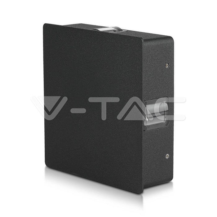 4W LED Wall Light Black Body Square 3000K IP65