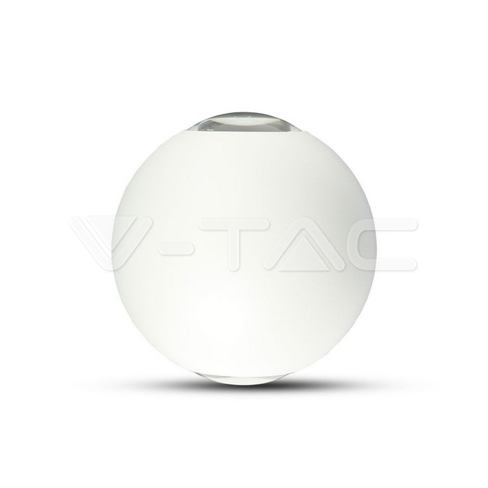 6W Wall Light White Body Round IP65 3000K
