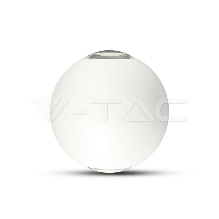 6W  Wall Light White Body Round IP65 3000K