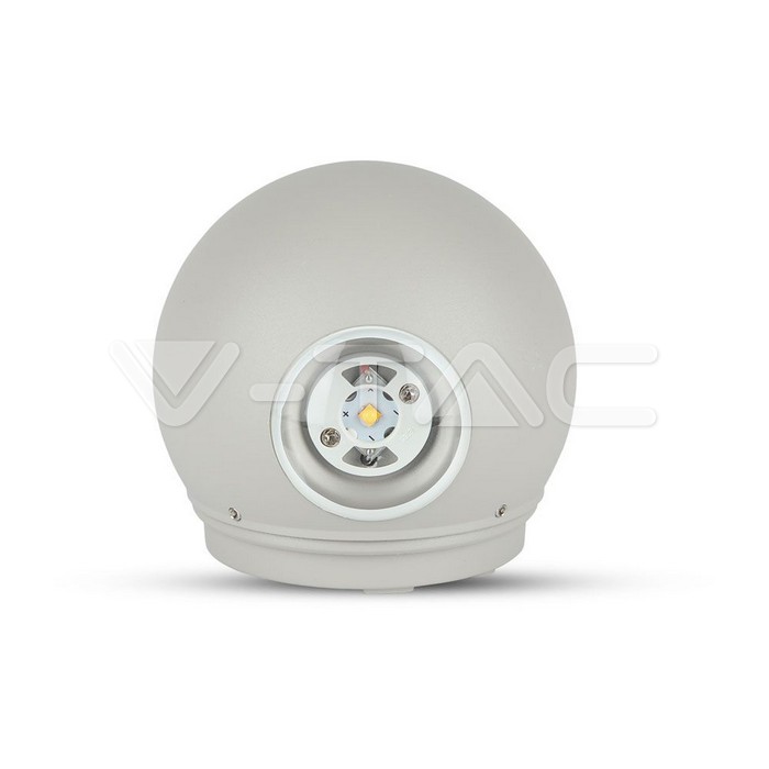 6W  Wall Light Grey Body Round IP65 3000K