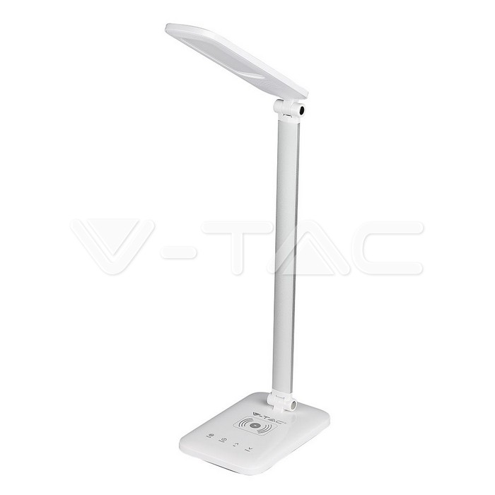 Lampada LED da Tavolo 7W Multifunzione 3 in 1 con Caricatore Wireless Colore Bianco