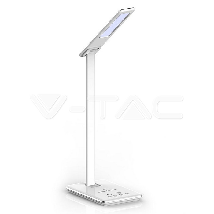 5W LED Table Lamp 3in1 Wireless Charger Square White Body